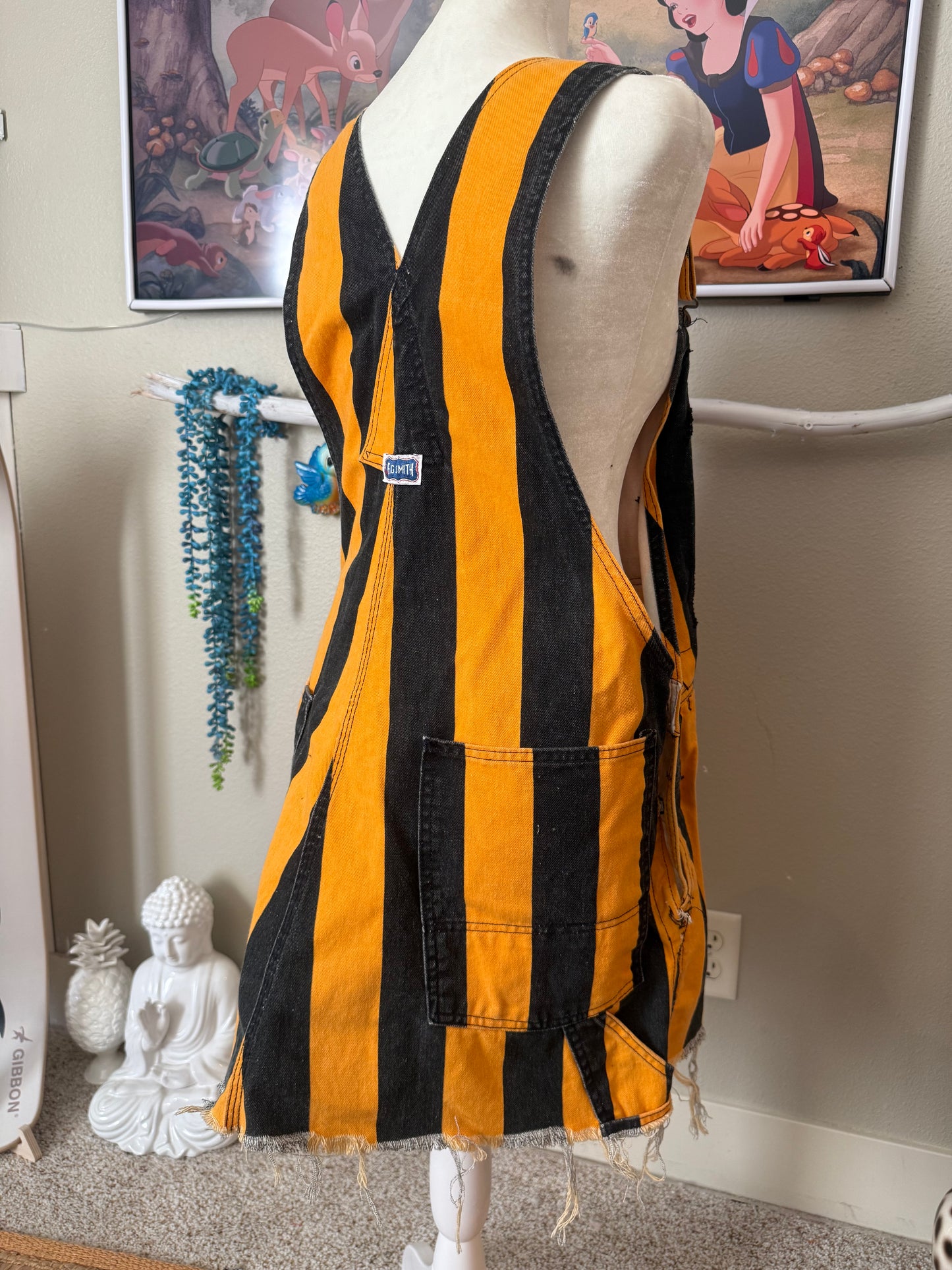 Vintage Big Smith game day bib SKIRT
