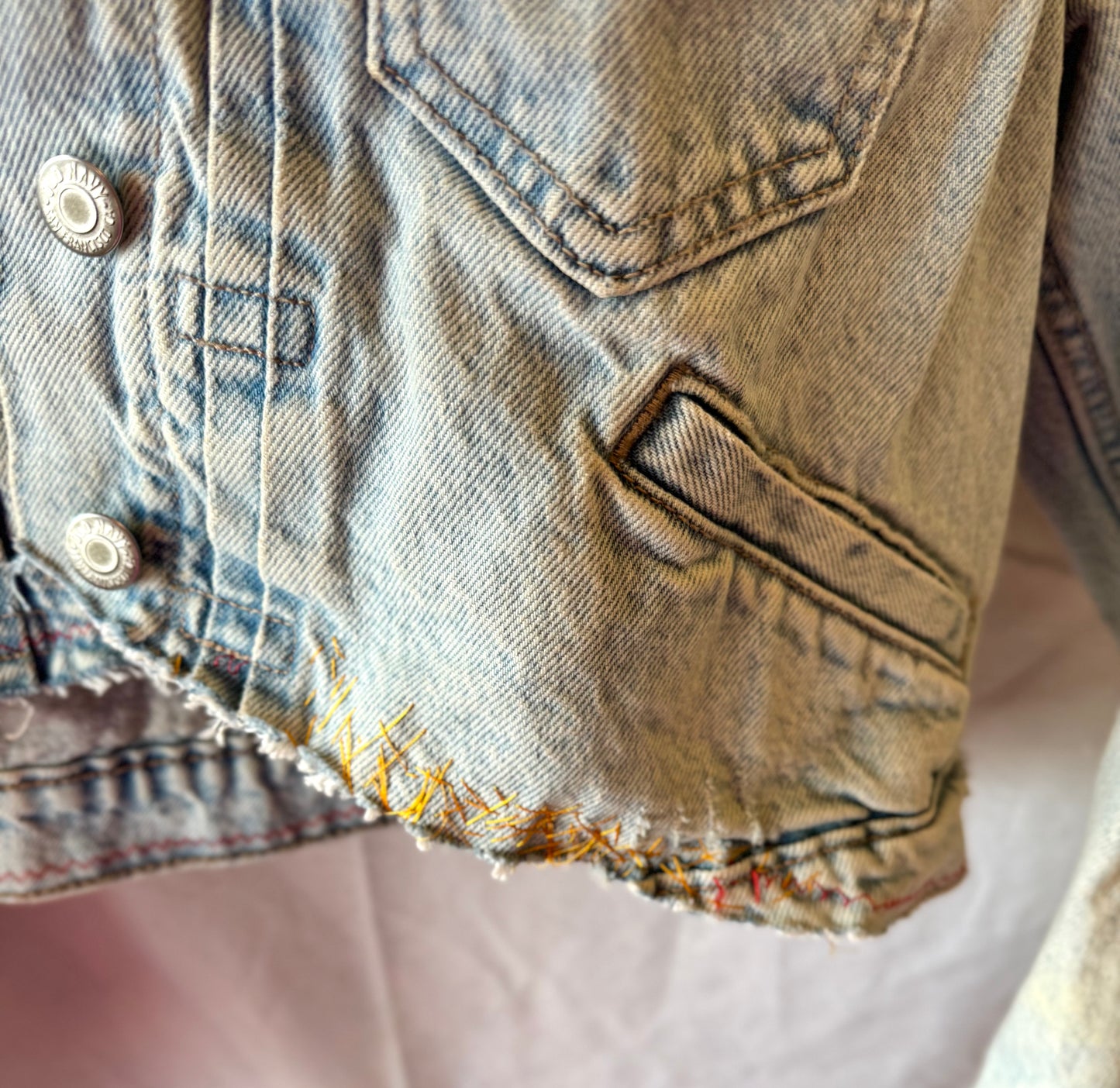 KC Chiefs Denim Fringe Jacket