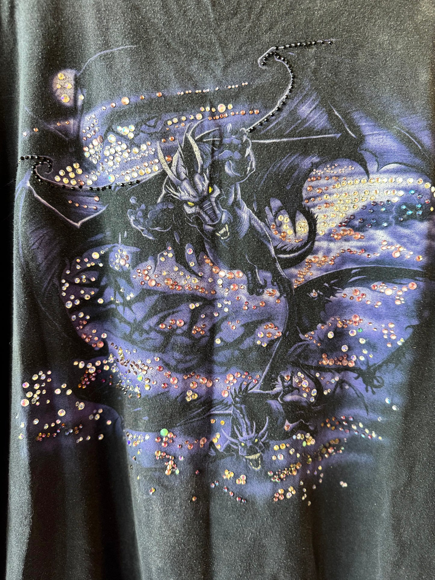 Vintage 2002 Liquid Blue Double-Sided Purple Dragon T-Shirt